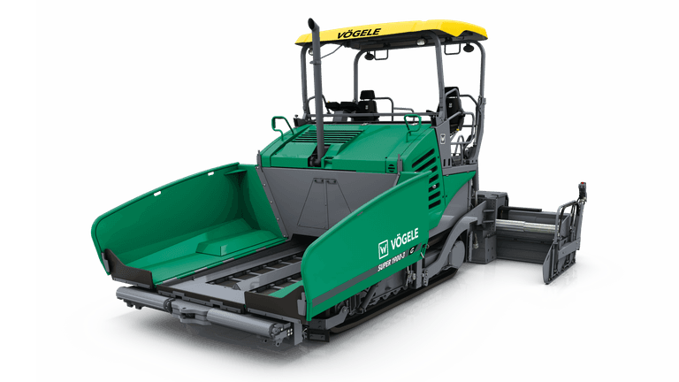 Asphalt paver laying a new road surface